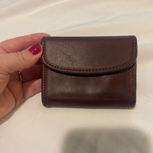 Rare Vintage Coach Brown Leather Coin Purse Wallet & Key Chain 7219